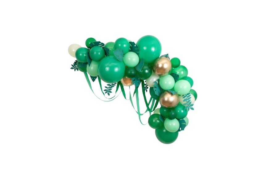 Guirlande de Ballons Vert Eucalyptus & Feuilles - Les Bambetises