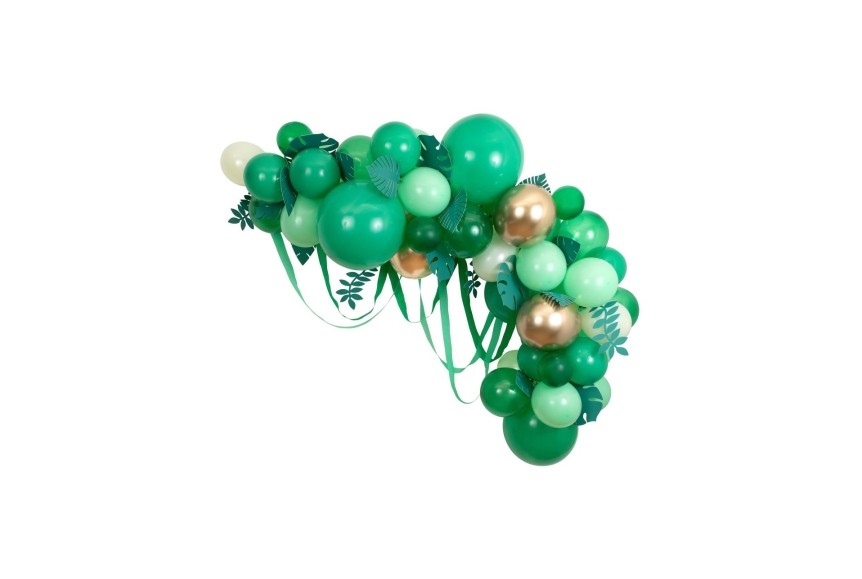 Meri Meri - Kit Guirlande ballons vert & or avec feuillage - Déco Fête