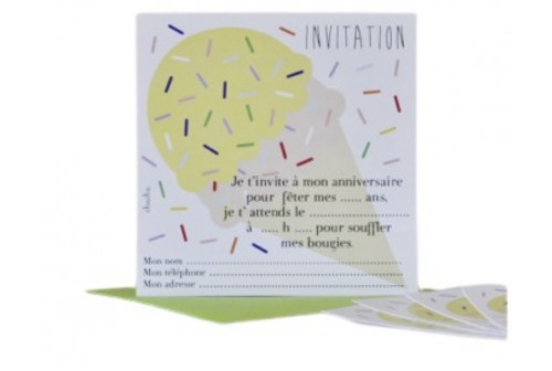 8 invitations glace - chacha