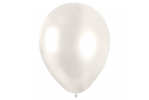 Ballon blanc métal nacré - Set de 10 ballons