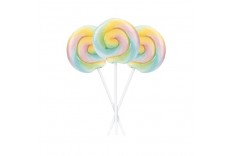 Lot de 2 sucettes arc-en-ciel - Bonbons de fête foraine