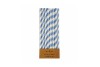 24 pailles rayées bleues et blanches