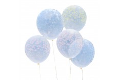 5 Ballons fleurs Pastel