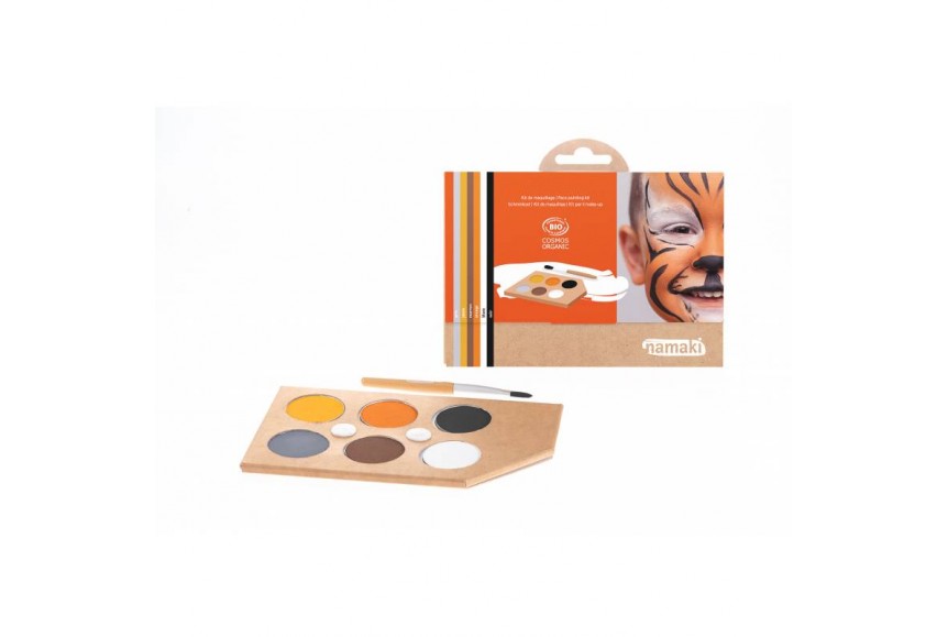 Kit maquillage Namaki thème Animaux sauvages - 6 fards BIO Fête enfant