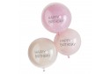 Ballons bullle Happy Birthday x 3