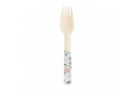 Fourchettes en bois fleurs et or