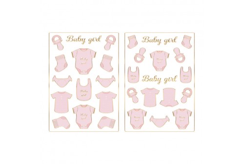 30 autocollants Bébé fille