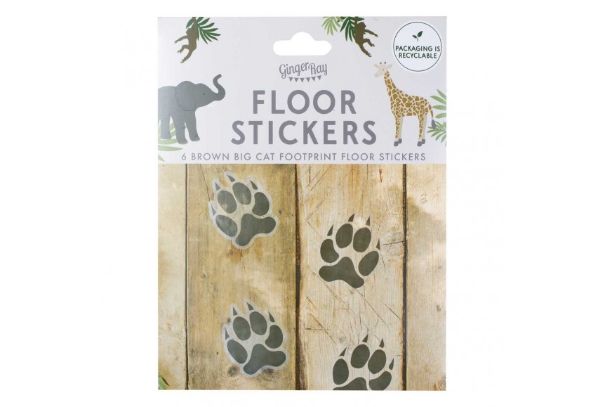 Stickers de sol empreintes géantes Lion - chat sauvage - Ginger Ray