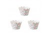 6 cupcakes Liberty fleur et or