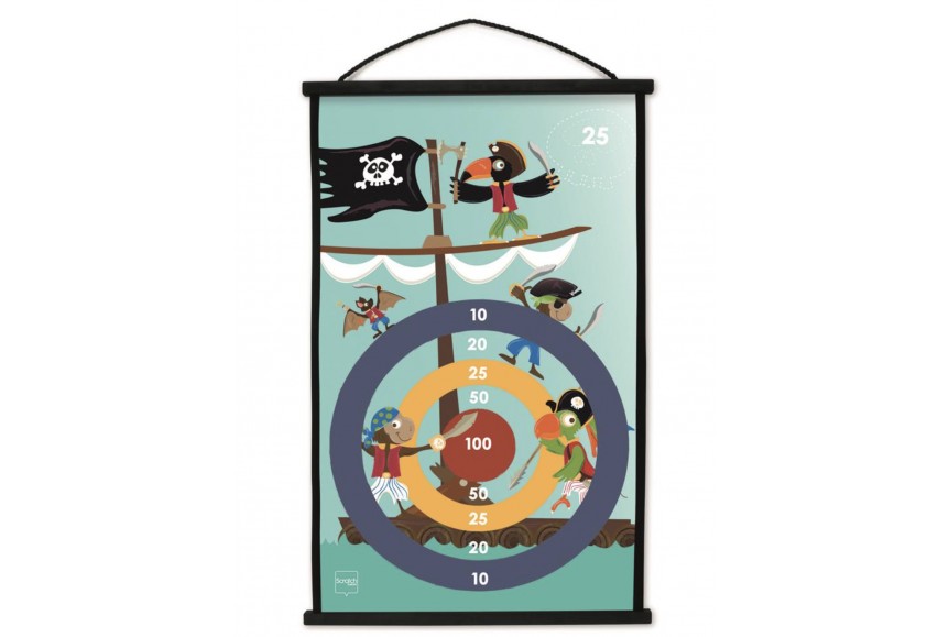 Jeu de fléchettes Scratch - Jeu fête thème pirates enfants 5 ans et +