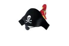 Chapeau de pirate avec pèrroquet et cache-oeil