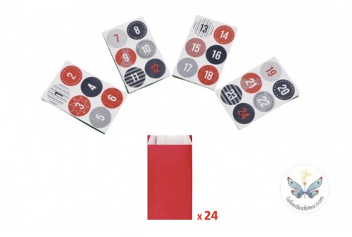 Kit calendrier de l'avent rouge