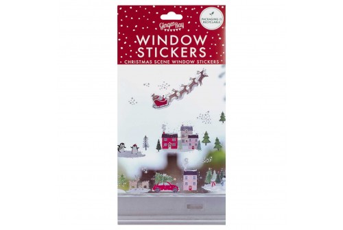 Stickers de fenêtre scènes de Noël