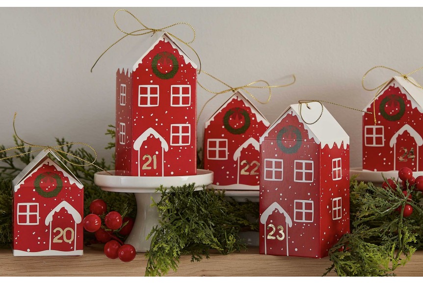 Kit 24 Caissettes et Déco Cupcakes - Village de Noël pour l