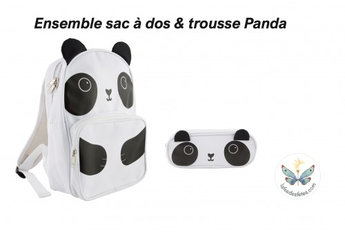 Set Sac à dos et trousse Panda