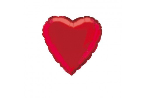 Ballon coeur Mylar rouge