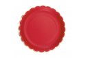 Assiettes rouges & or x 8