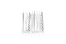 bougies assorties argent x 8