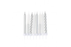 bougies assorties argent x 8