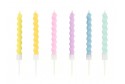 6 bougies torsadées pastel
