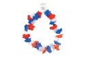 Collier à fleurs tricolore bleu blanc rouge