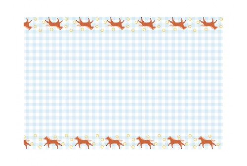 Nappe fleurs et chevaux