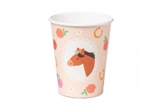 6 Gobelets fleurs et cheval