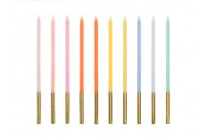 bougies arc en ciel et gold x 10