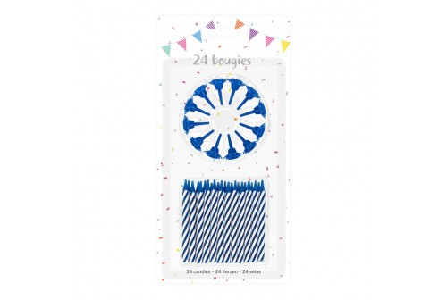 24 Bougies bleues