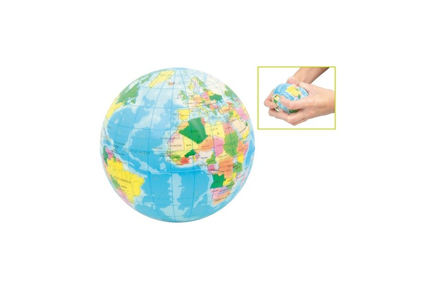 Balle anti-stress globe terrestre