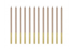 bougies longue or & rose gold x 12