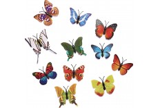 Papillon 3D autocollants x 10