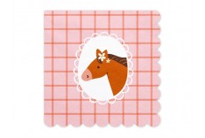 Serviettes fleurs et cheval