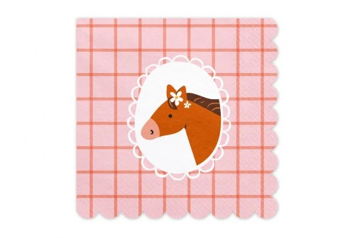 Serviettes fleurs et cheval