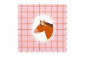 Serviettes fleurs et cheval