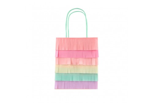 8 sacs de fête à franges pastel