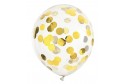 5 Ballons confetti doré