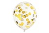6 Ballons confetti doré