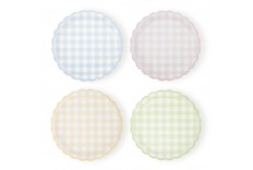Assiettes vichy pastel