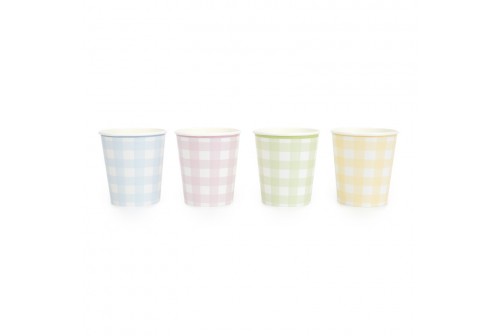 Gobelet Vichy pastel x 8