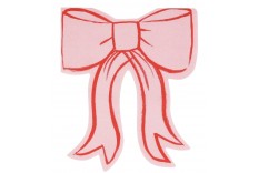 Serviettes noeud rose x 16