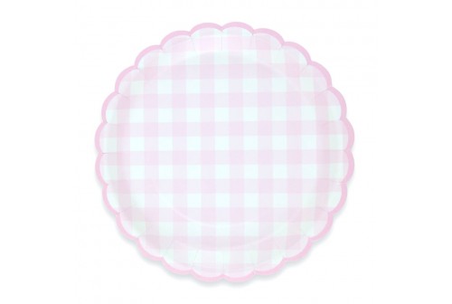 Assiettes vichy pastel