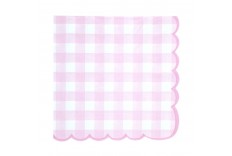 Serviettes Vichy rose x 16