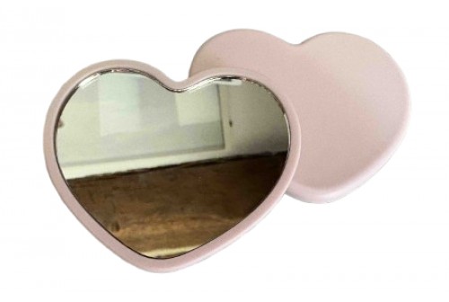 Miroir de poche coeur