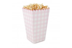 Boîte à popcorn jaune blanc & Or x 8