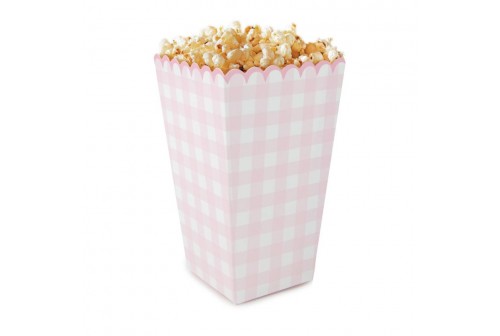 Boîte à popcorn jaune blanc & Or x 8