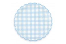 Assiettes vichy bleu