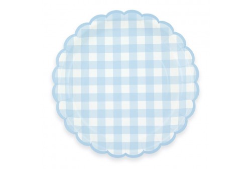 Assiettes vichy bleu