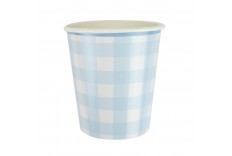 Gobelet Vichy bleu x 8