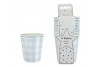 Gobelet Vichy bleu x 8
